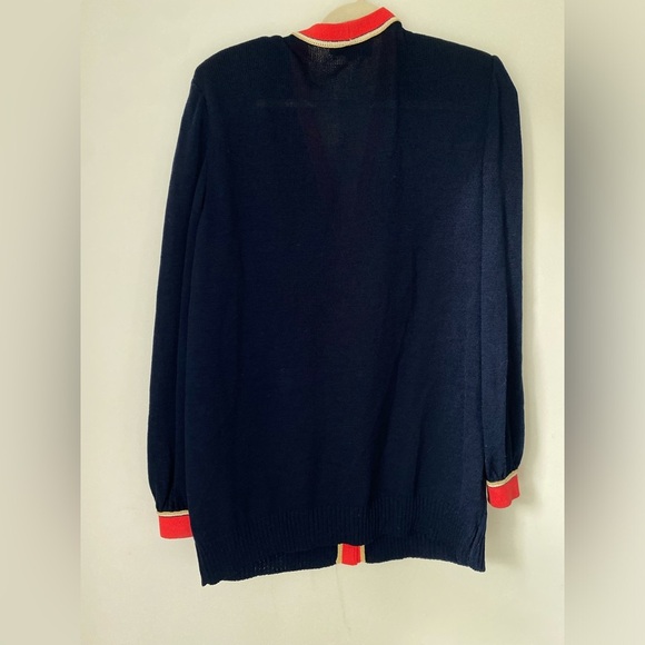 ST. JOHN Jacket Women’s Medium Made in the USA Academia Wool Cardigan Sweater - Picture 2 of 14